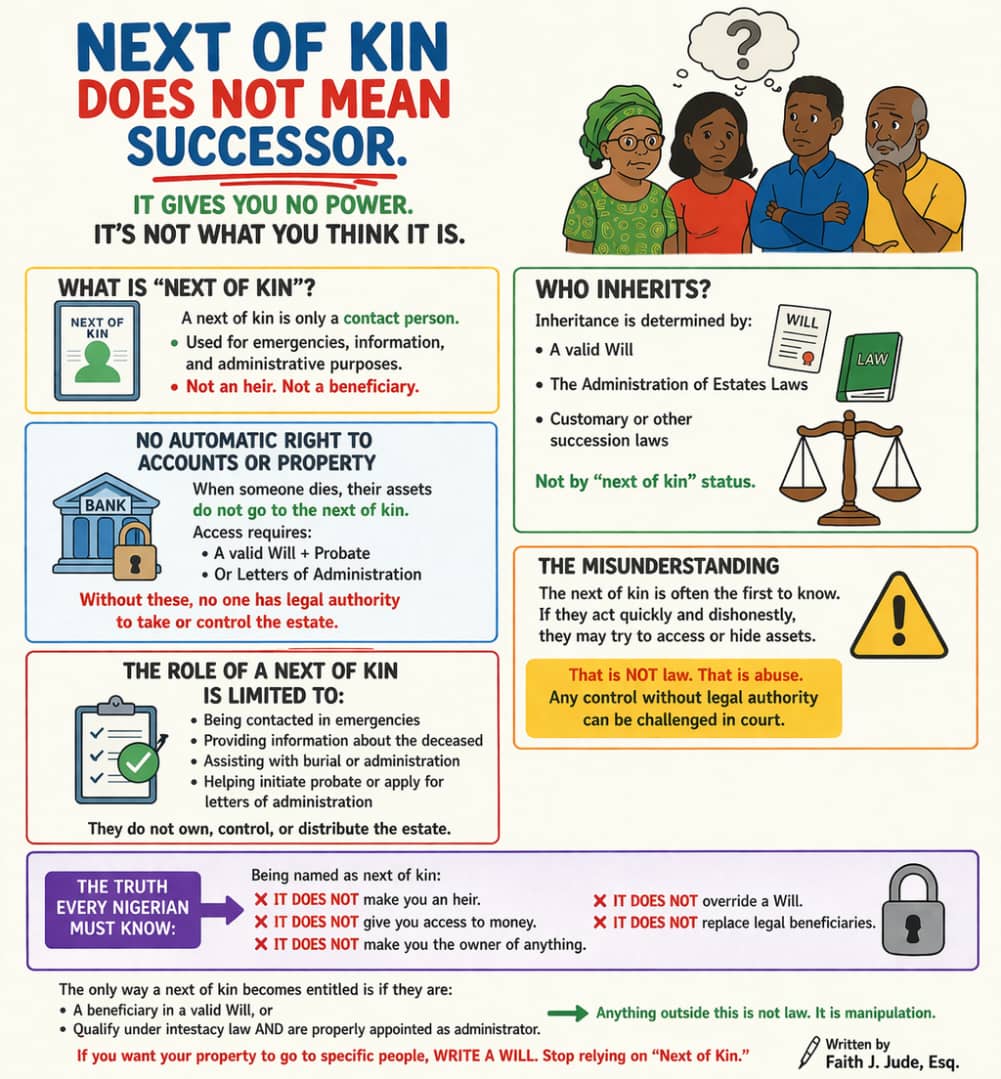 Nigerians, “Next of Kin” Does NOT Mean You’ll Inherit Anything!